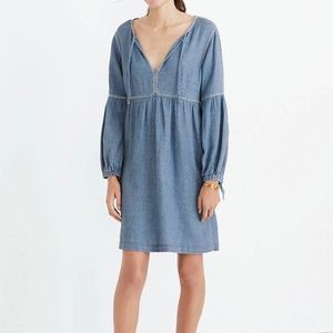 NWT Madewell Indigo Peasant Dress